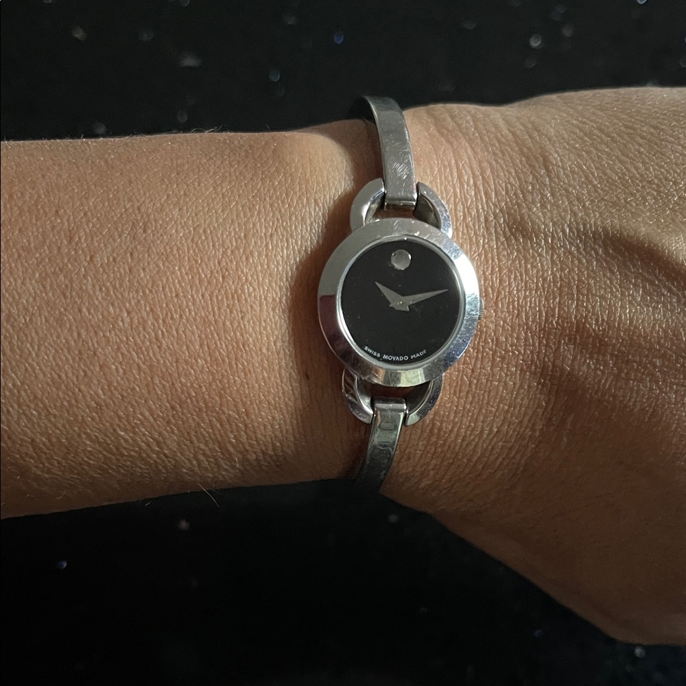 Movado Silver and Black women watch